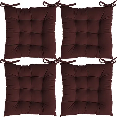 High-Quality Solid Microfiber Seat Cushion/ Chair Pad- 20x20 inch, Set of 4