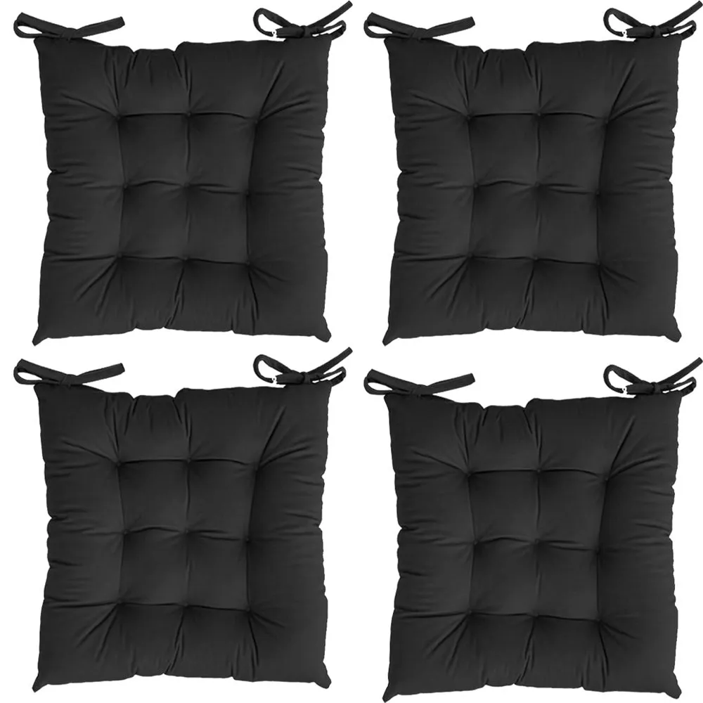 High-Quality Solid Microfiber Seat Cushion/ Chair Pad- 20x20 inch, Set of 4 Pink