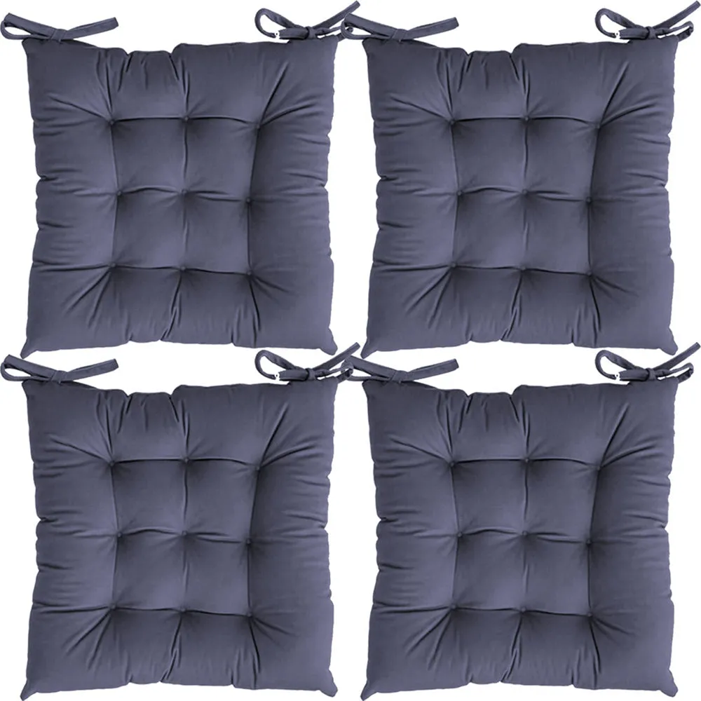 High-Quality Solid Microfiber Seat Cushion/ Chair Pad- 20x20 inch, Set of 4 Pink