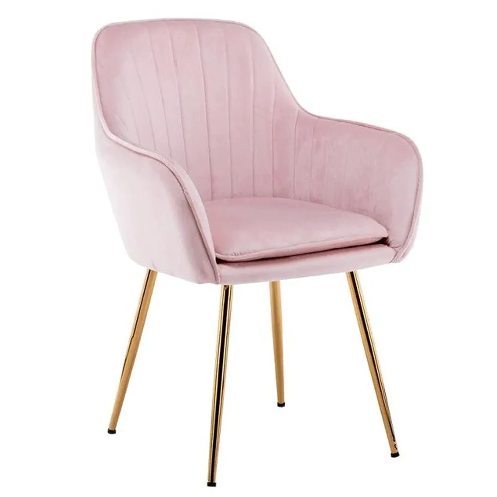 High Tufted Back Luxury Baby Pink Lounge Chair Single chair