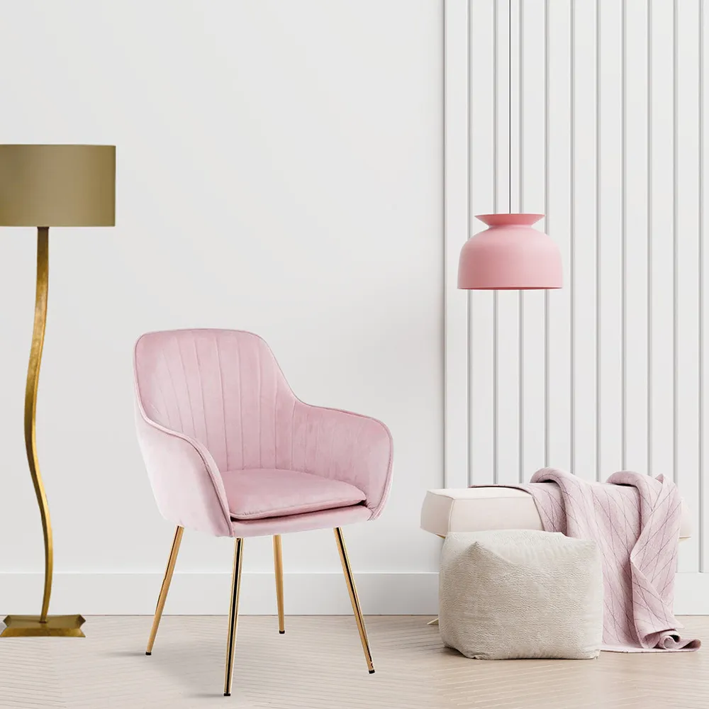 High Tufted Back Luxury Baby Pink Lounge Chair Single chair