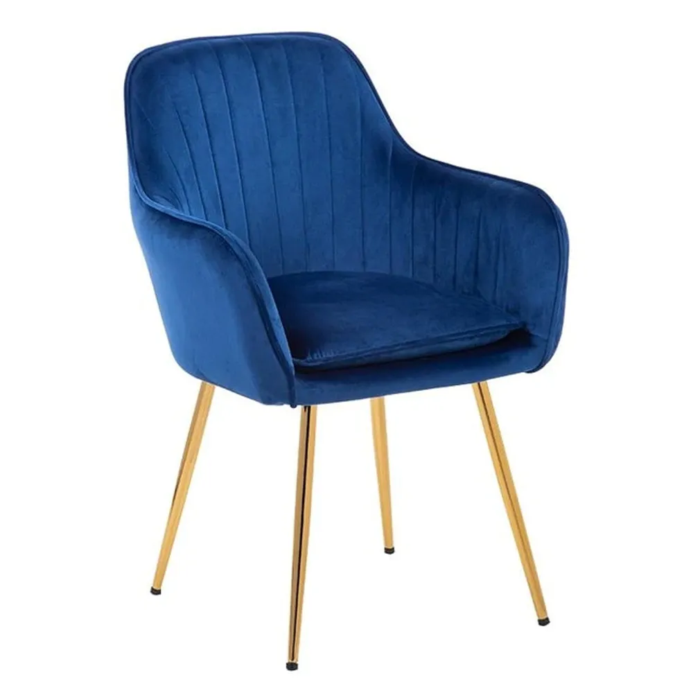 High Tufted Back Luxury Blue Lounge Chair SET 1