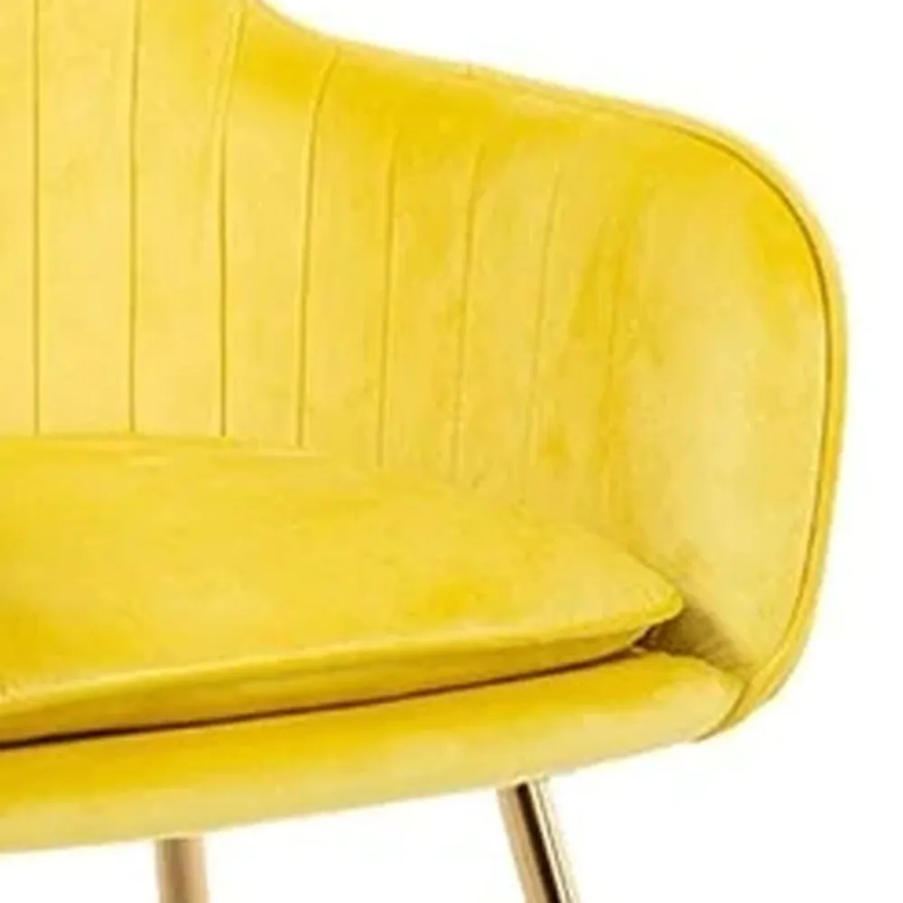 High Tufted Back Luxury Bright Yellow Lounge Chair Single chair