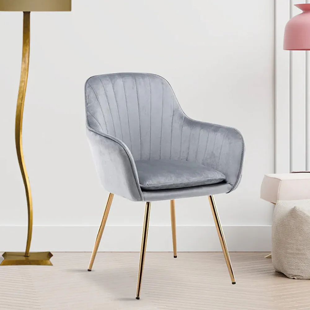 High Tufted Back Luxury Grey Lounge Chair Single chair