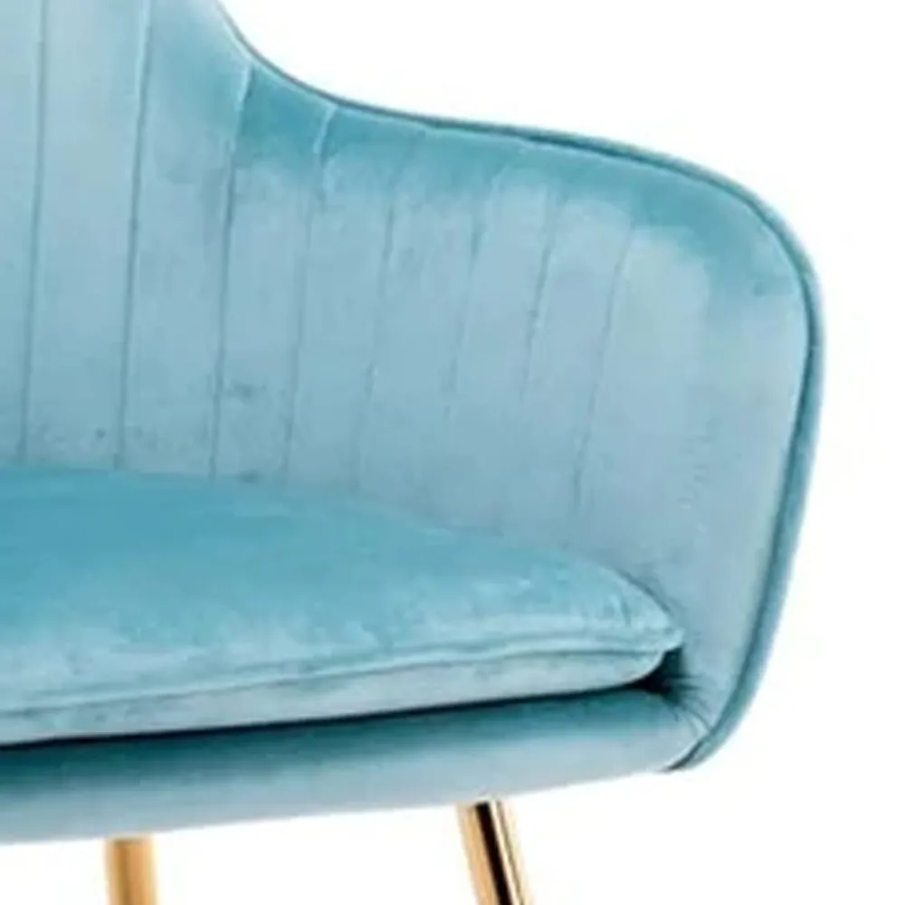 High Tufted Back Luxury Sky Blue Lounge Chair Single chair