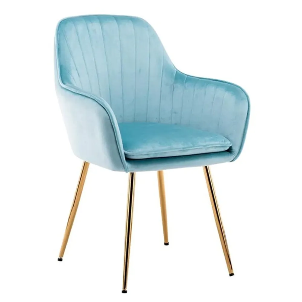 High Tufted Back Luxury Sky Blue Lounge Chair Single chair