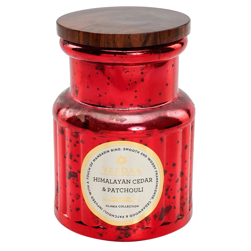 HIMALAYAN CEDAR &amp; PATCHOULI CROWN GLASS SCENTED CANDLE