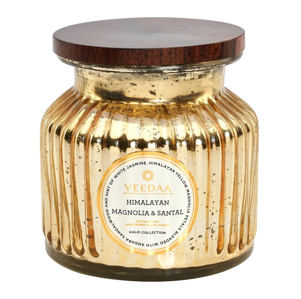 HIMALAYAN MAGNOLIA &amp; SANTAL MERCURY GLASS SCENTED CANDLE