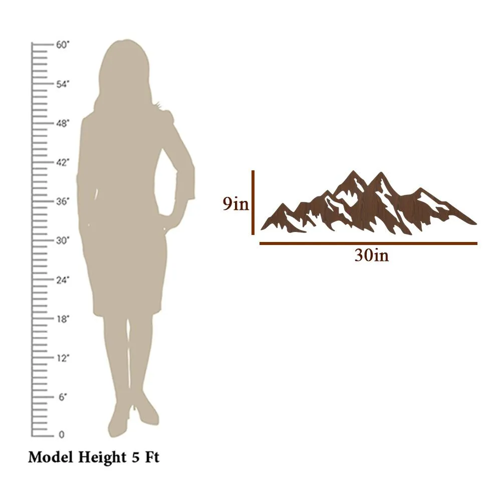 Himalayan Mountain Backlit AcryliWall Art / Night Light, Walnut Finish