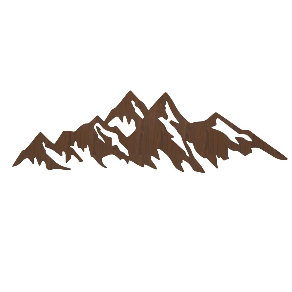 Himalayan Mountain Backlit AcryliWall Art / Night Light, Walnut Finish