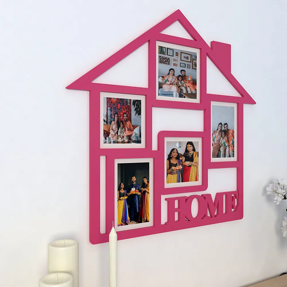 Home Pink Collage Hanging Photo Frame - Available in 4 colors