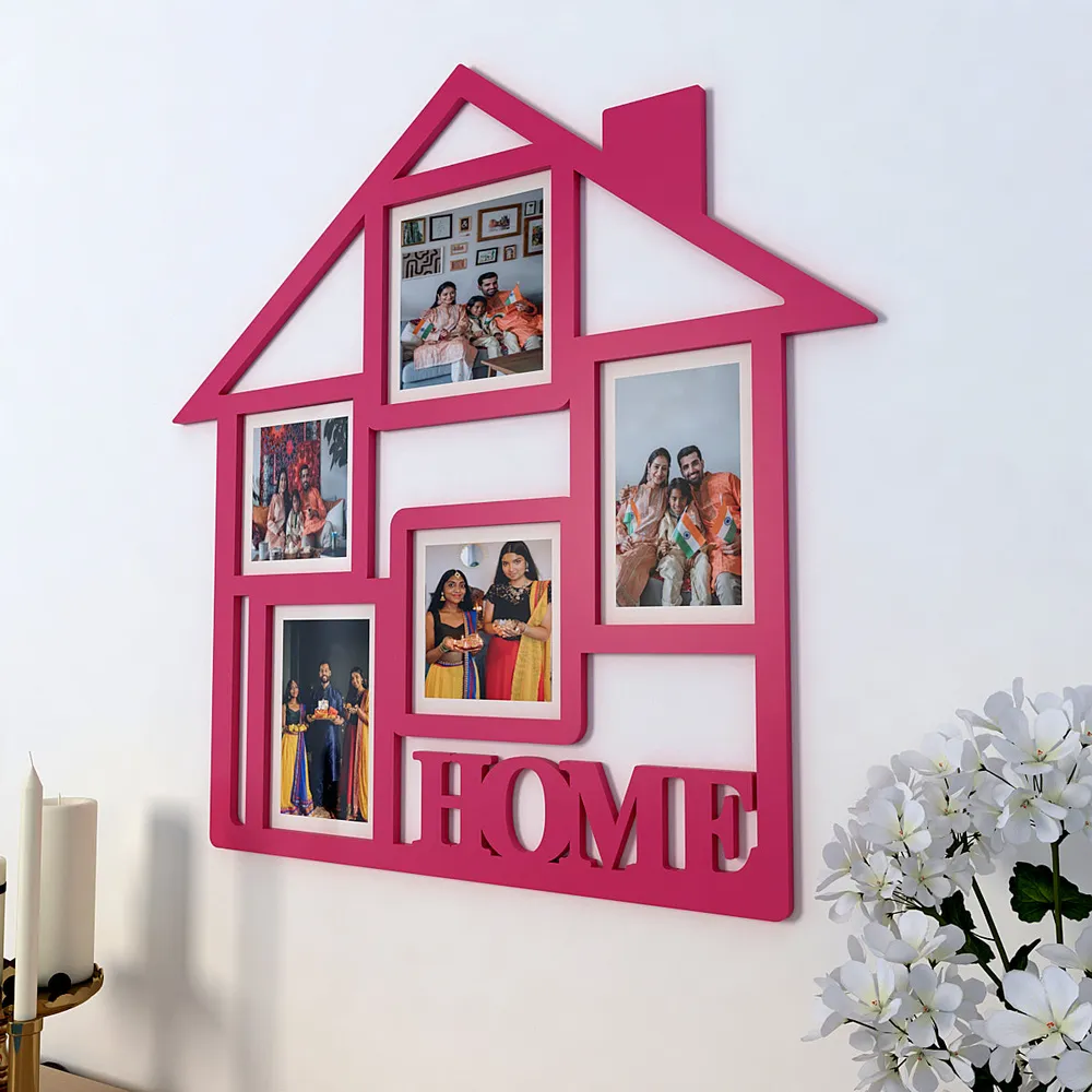 Home Pink Collage Hanging Photo Frame - Available in 4 colors