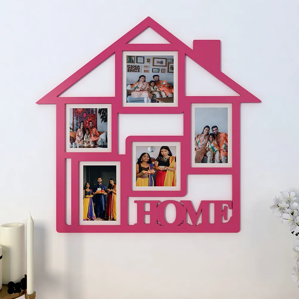 Home Pink Collage Hanging Photo Frame - Available in 4 colors