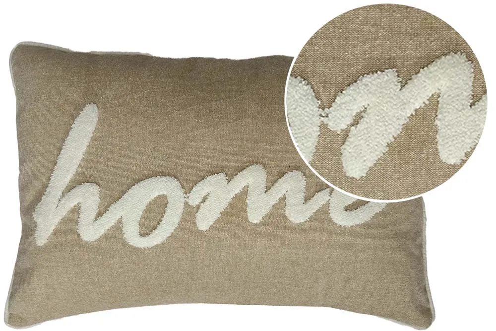 Home Printed Beige Velvet Cushion Cover