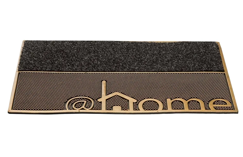 "Home" Printed Dual Tone Rubber Pin Tray and PP Doormat Single Piece