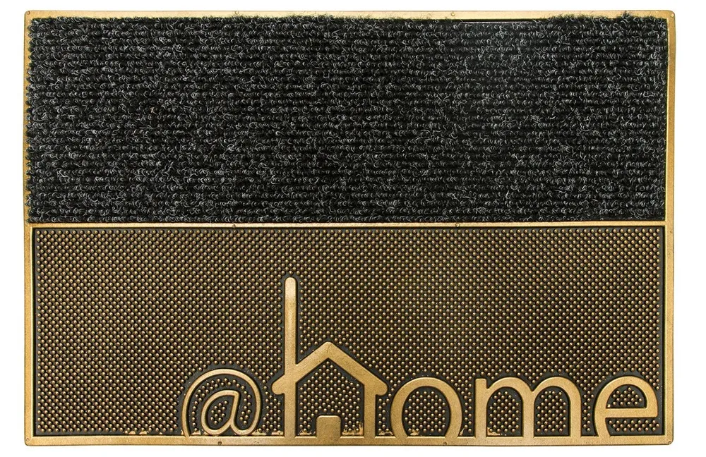 "Home" Printed Dual Tone Rubber Pin Tray and PP Doormat Single Piece