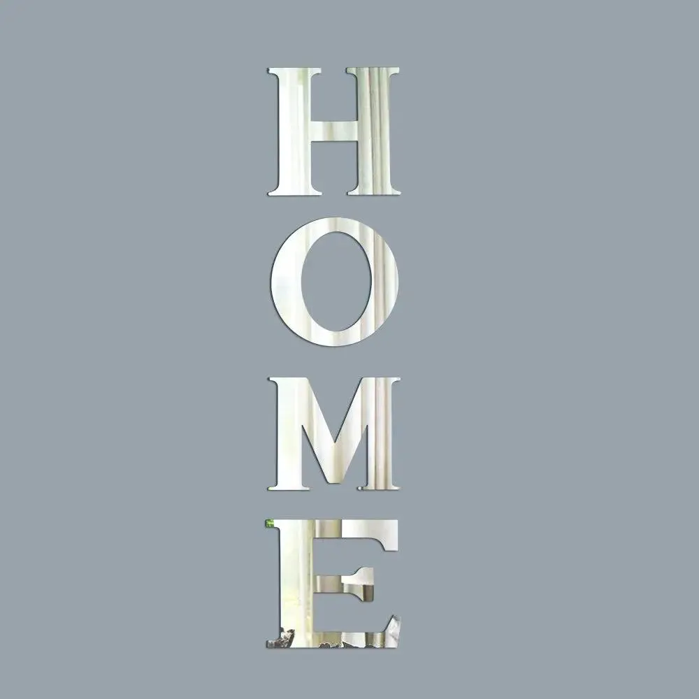 HOME Sweet Home 3D Acrylic Mirror Wall Stickers