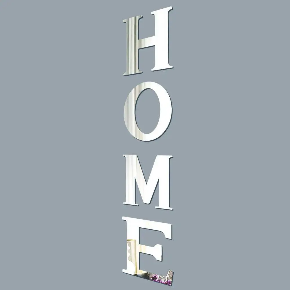 HOME Sweet Home 3D Acrylic Mirror Wall Stickers