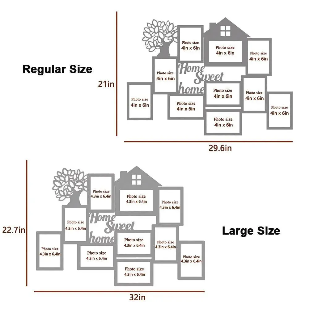 Home Sweet Home Dark Brown Hanging Photo Frame Regular