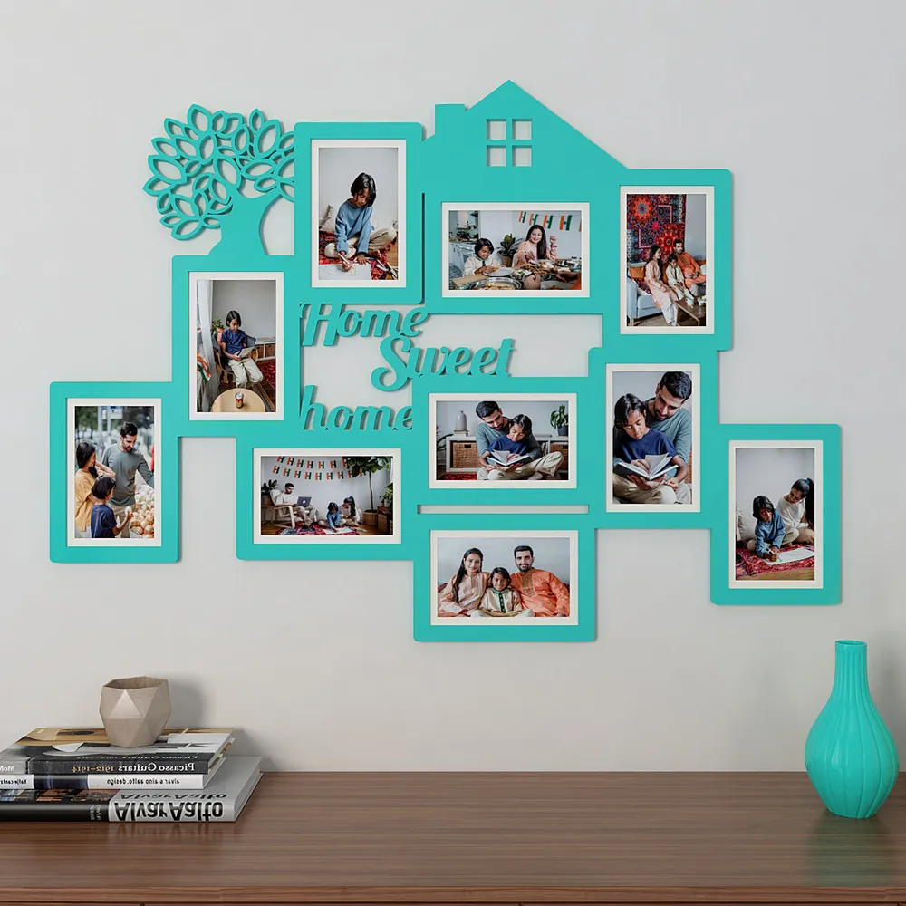 Home Sweet Home Turquoise Hanging Photo Frame Regular