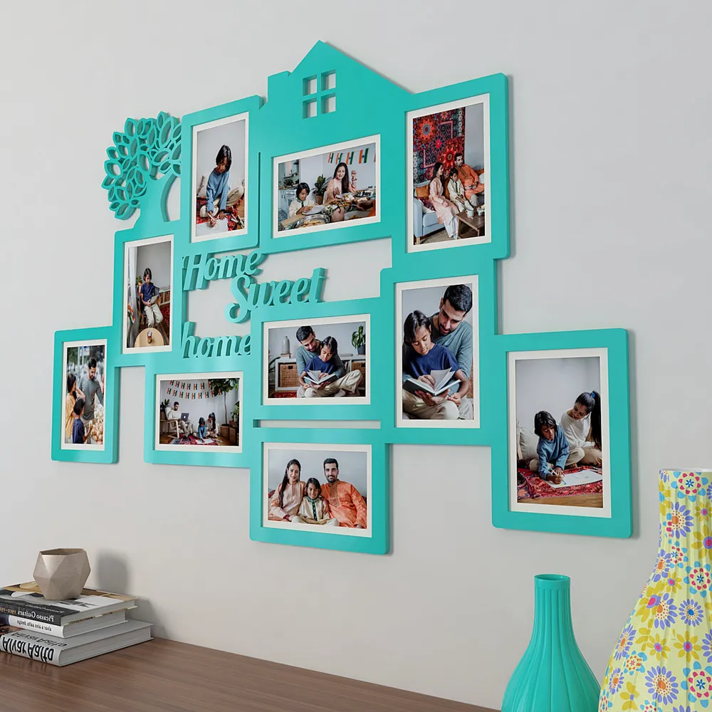 Home Sweet Home Turquoise Hanging Photo Frame Regular