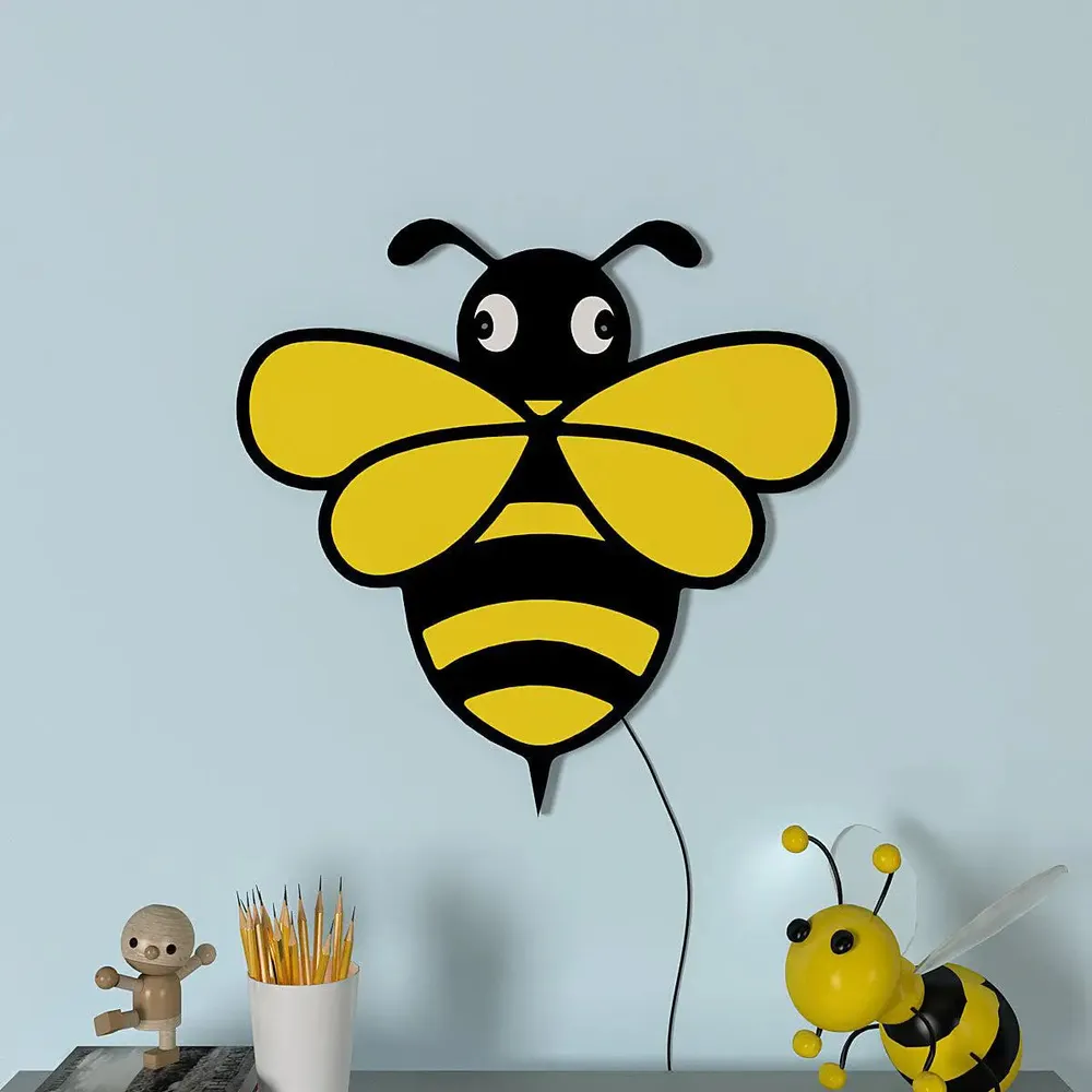 Honey Bee Backlit Wooden Wall Décor