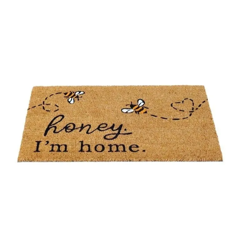 Honey, I'm home printed Natural Coir Doormat