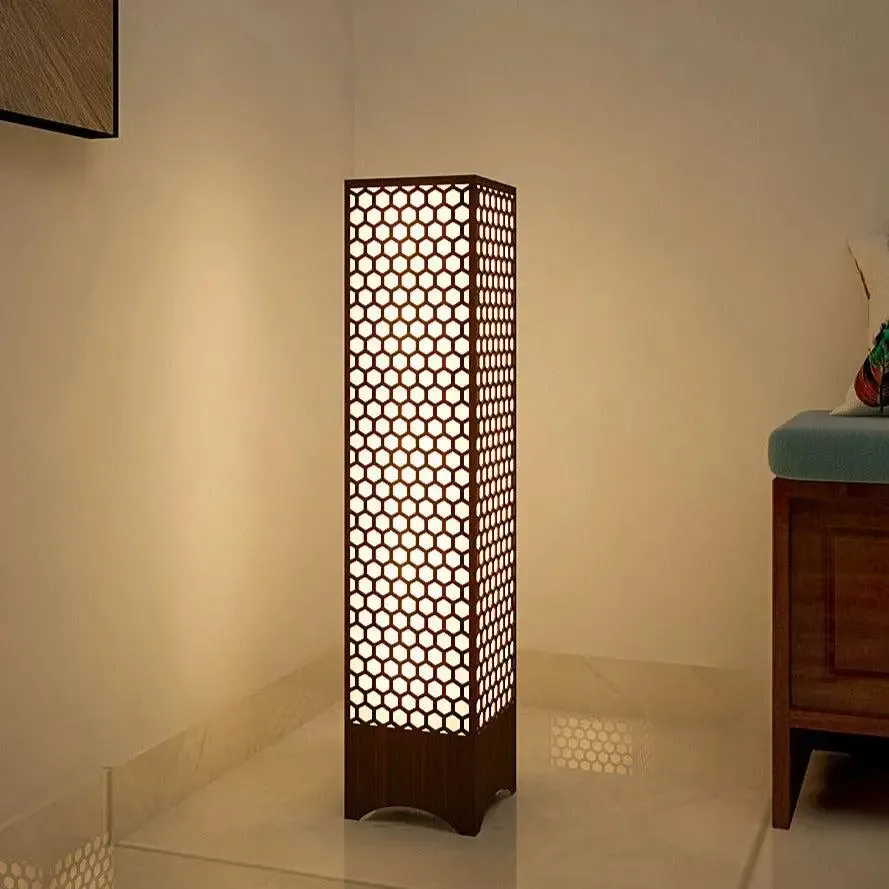Honeycomb Design Wooden Floor Lamp / Side Light / Modern Lamp