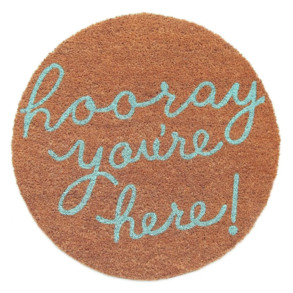 Hooray Funny Printed Natural Coir Doormat