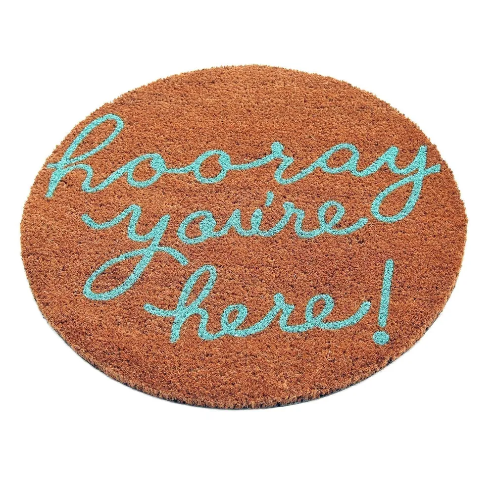 Hooray Funny Printed Natural Coir Doormat