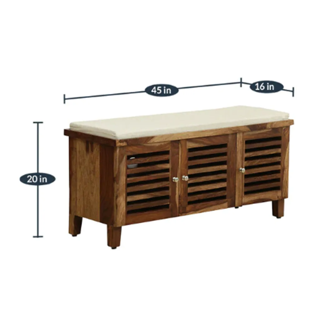 Horizontal Cage Designer Sheesham Wood Shoe Rack