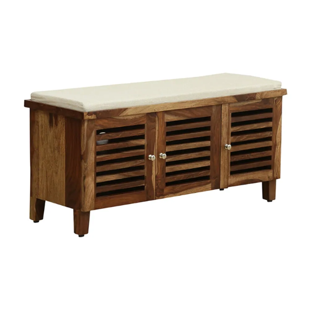 Horizontal Cage Designer Sheesham Wood Shoe Rack