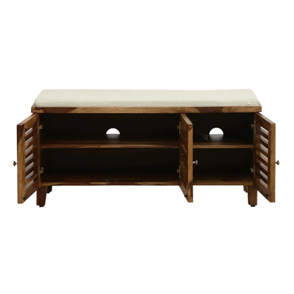 Horizontal Cage Designer Sheesham Wood Shoe Rack