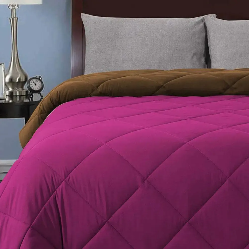 Hot Pink & Green Quilted Double Bed Comforter