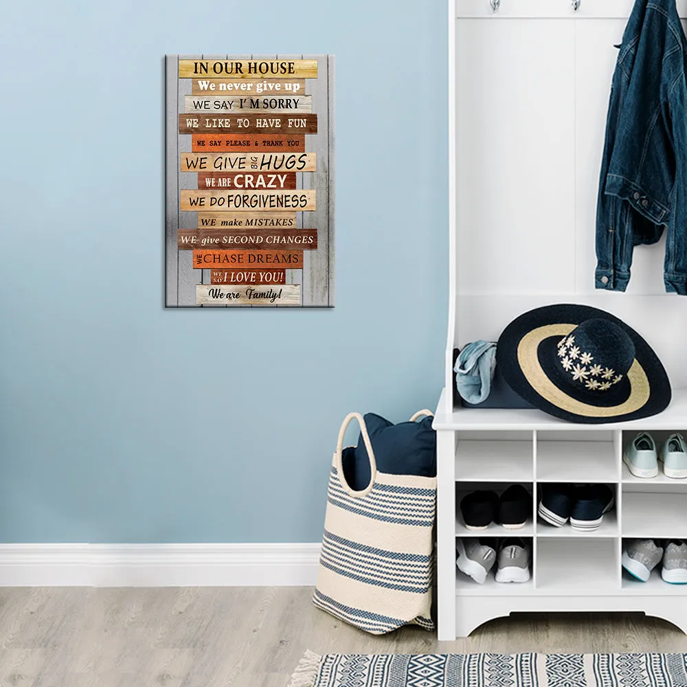 House Rules Funky Wooden Sign