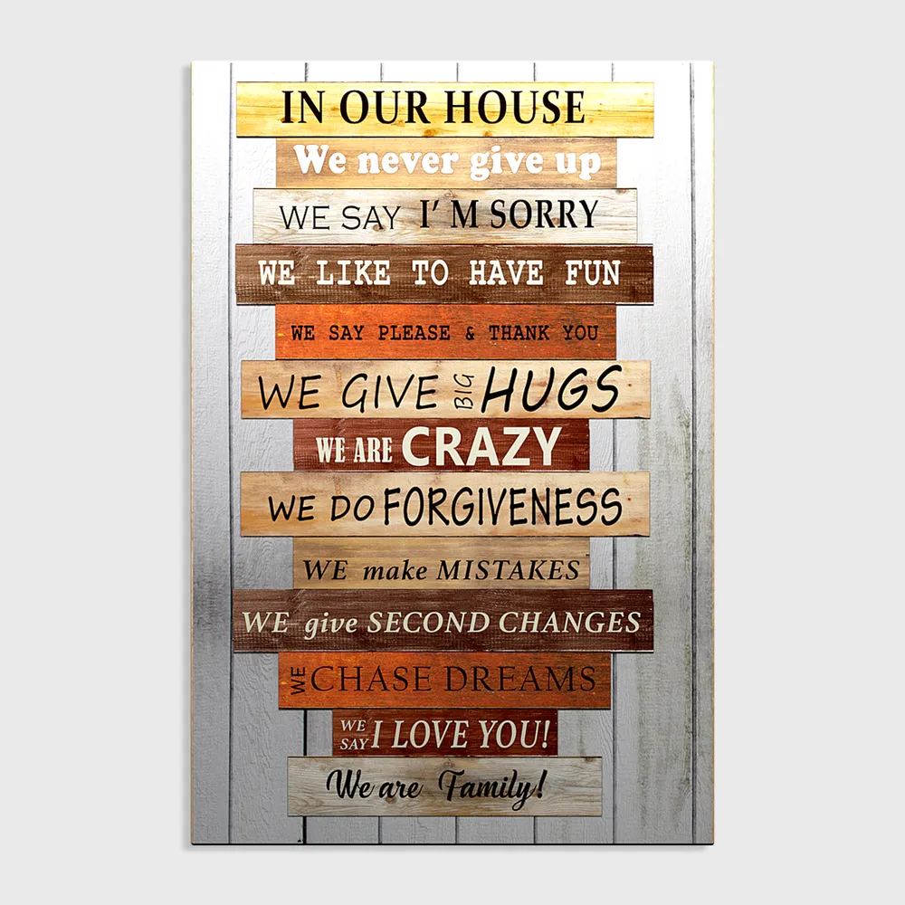 House Rules Funky Wooden Sign