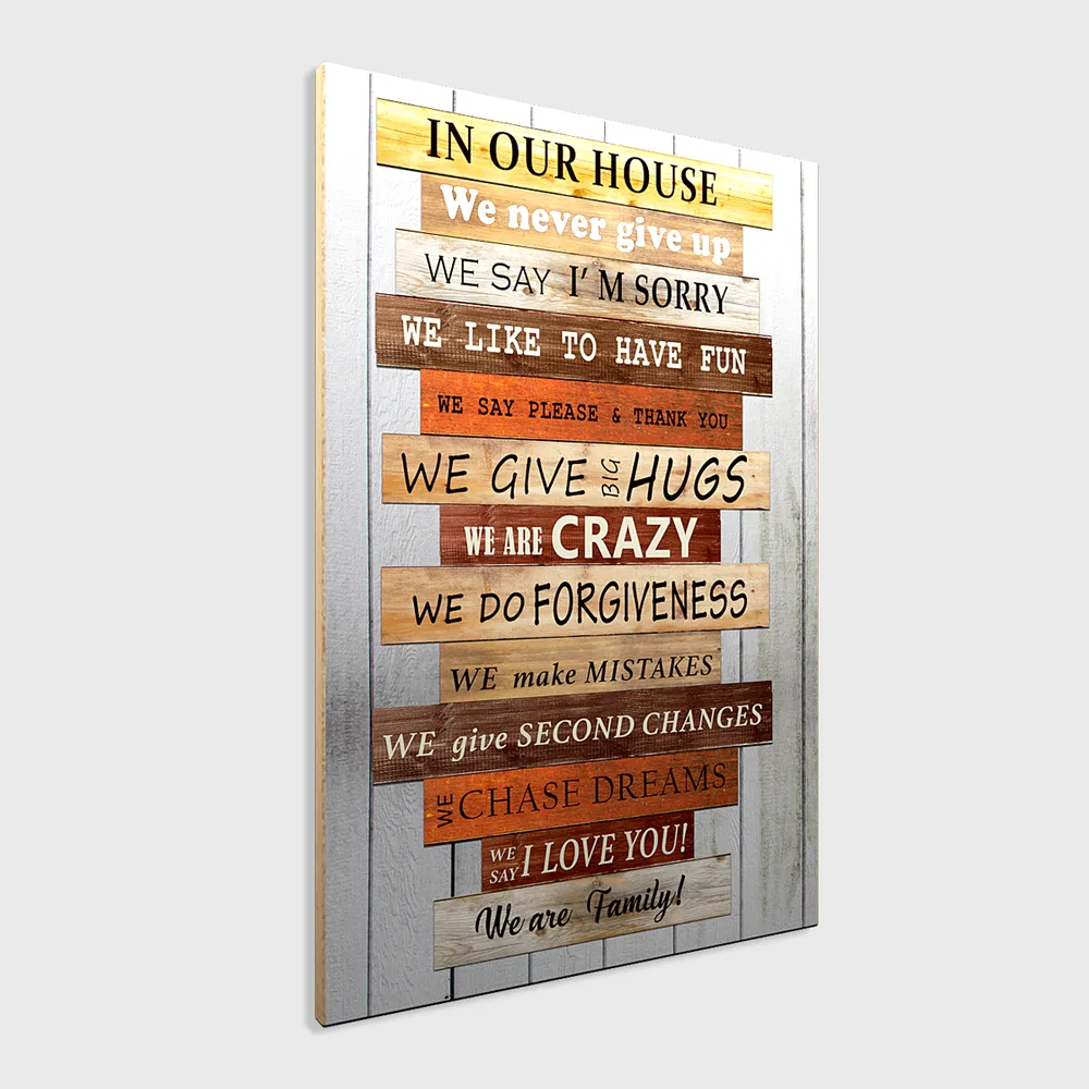House Rules Funky Wooden Sign