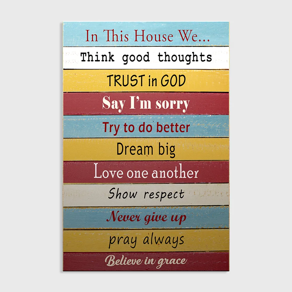 House Rules Spiritual Quotes Wooden Sign