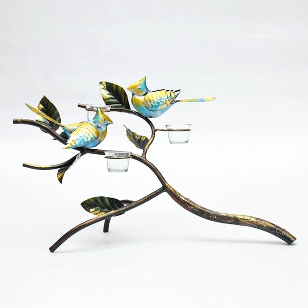Hummingbirds on a Branch Tea Light Holder