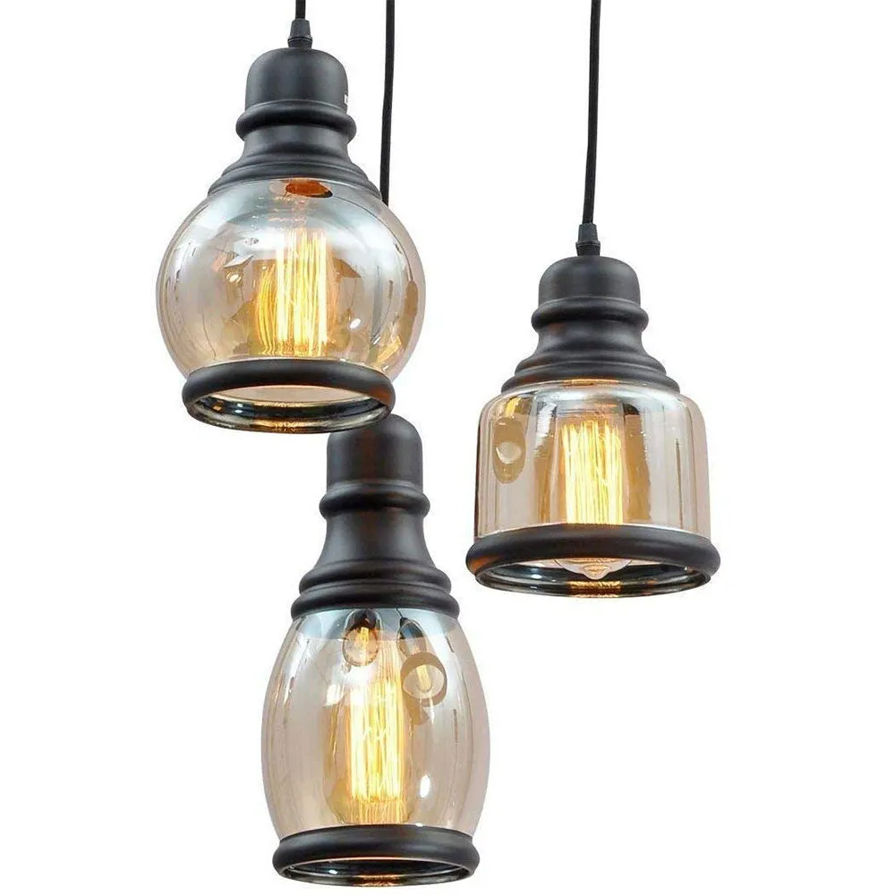 Hurricane Motif Decorative Ceiling Lights Set of 3  (Bulb not included)