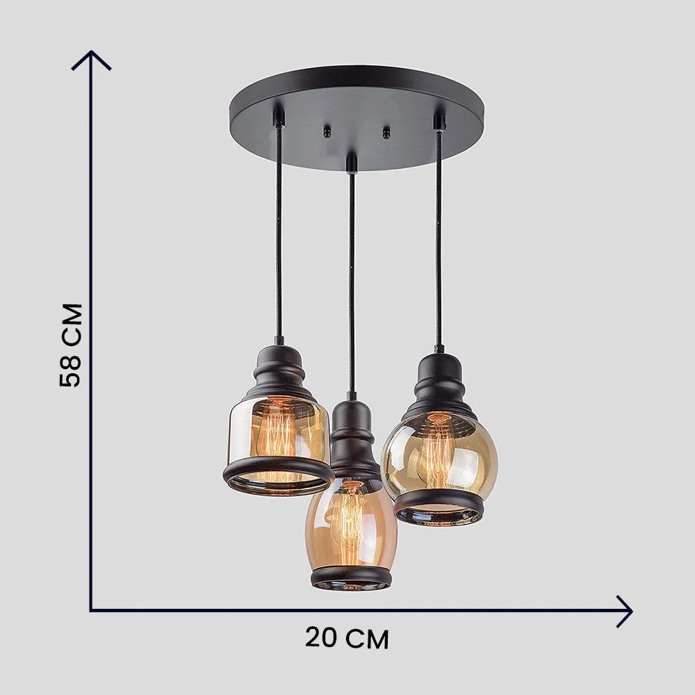 Hurricane Motif Decorative Ceiling Lights Set of 3  (Bulb not included)