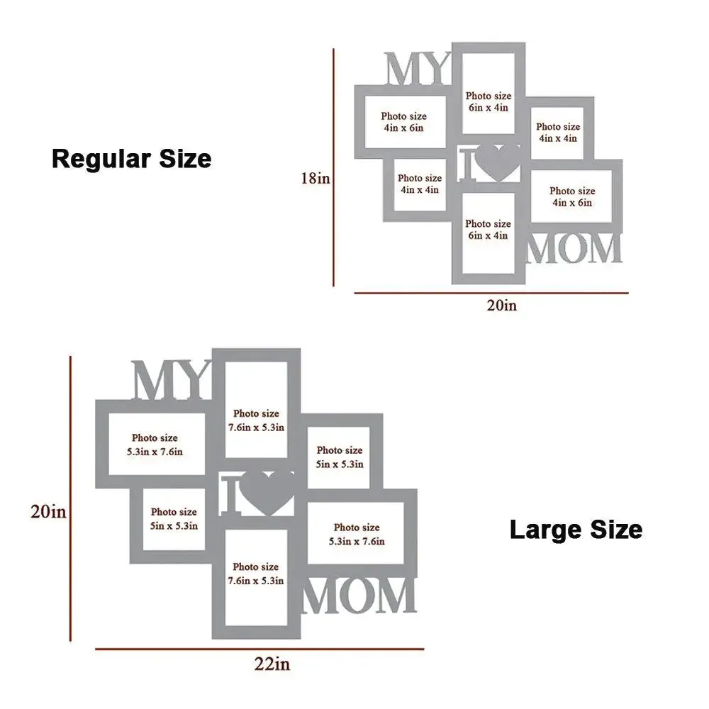 I Love My Mom Hanging Photo Frame in Walnut Finish