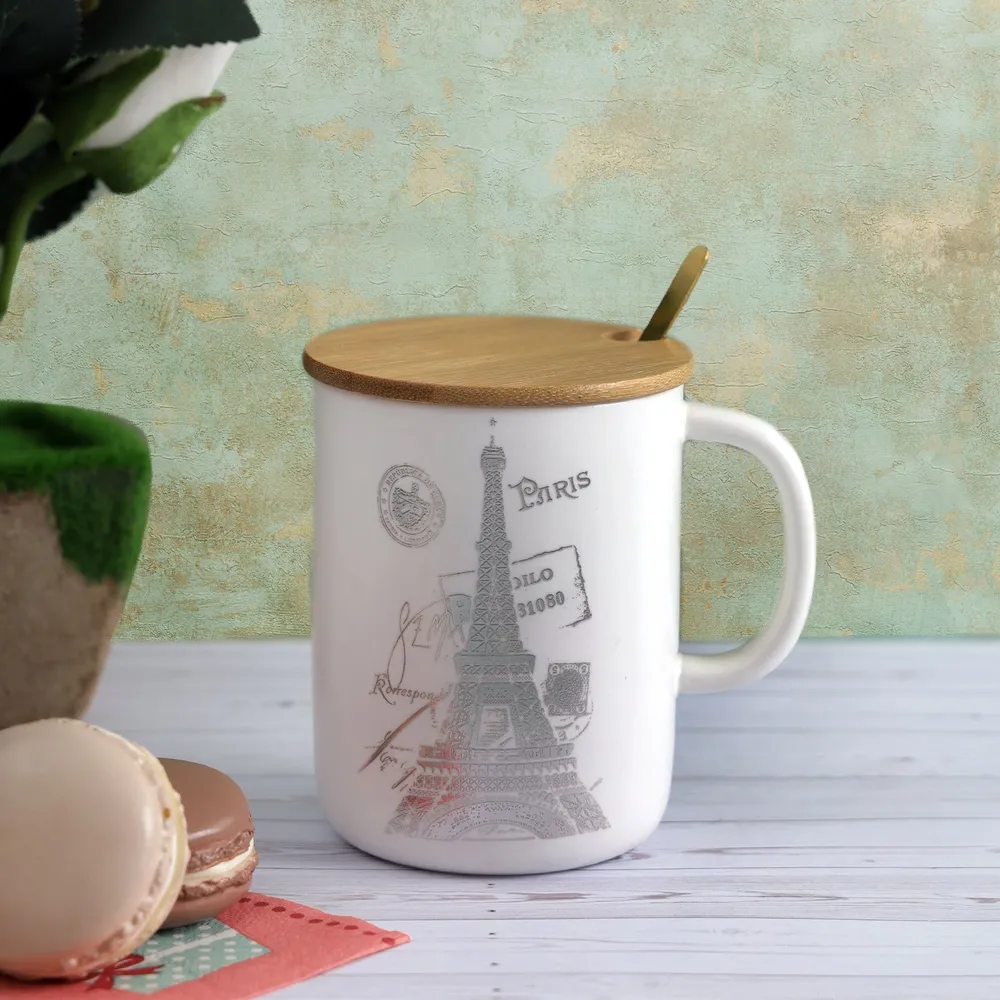 I love Paris Silver Eiffel Printed Coffee Mug
