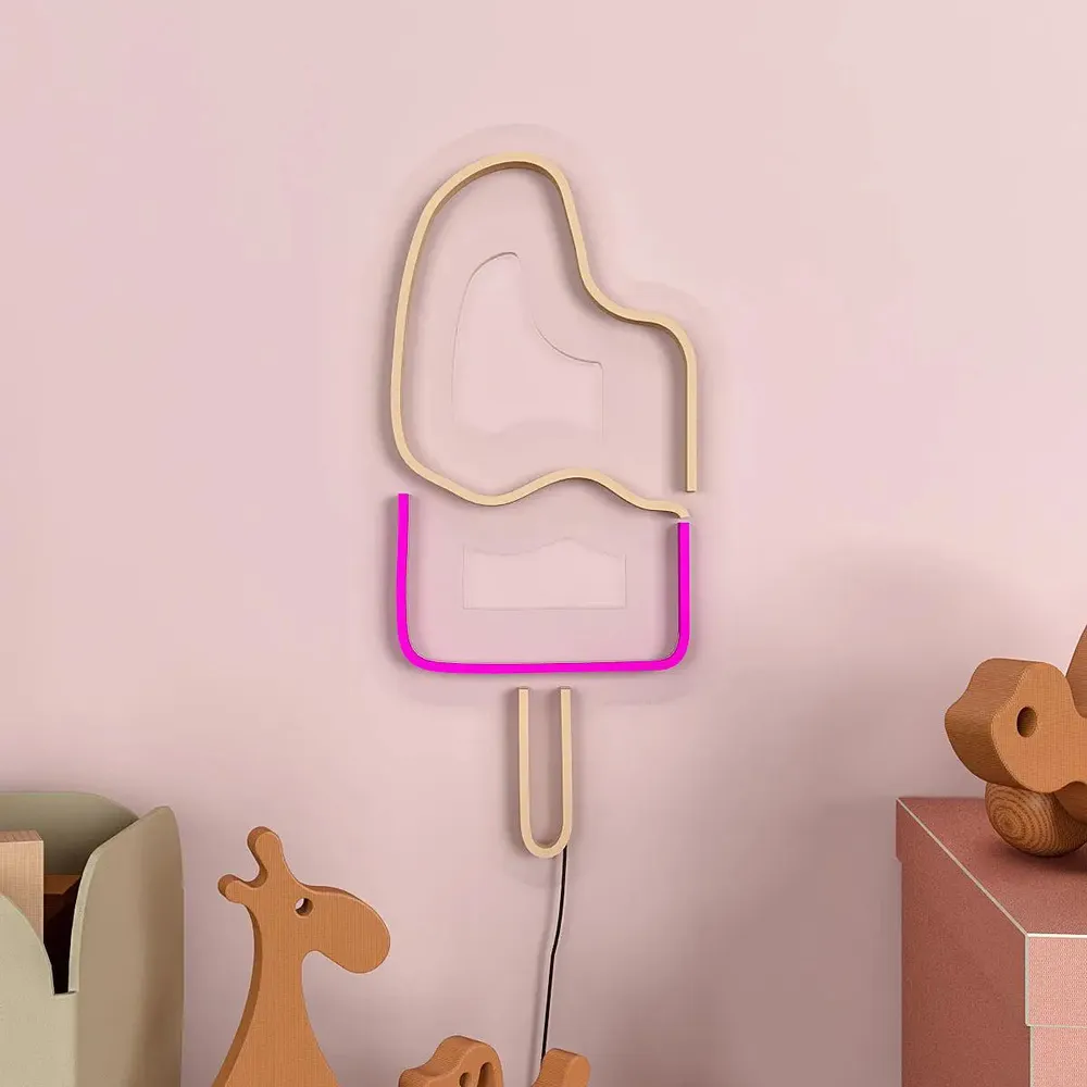 Ice Cream Stick Pink LED Neon Light