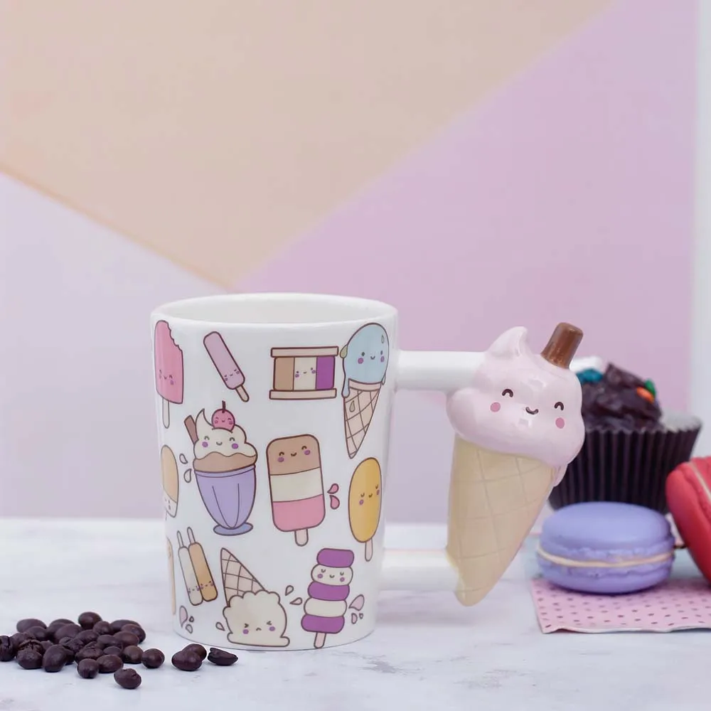 Ice-creams Printed Cone Handle Mug