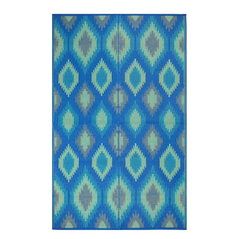 Ikkat Pattern Blue Big Floor Mat