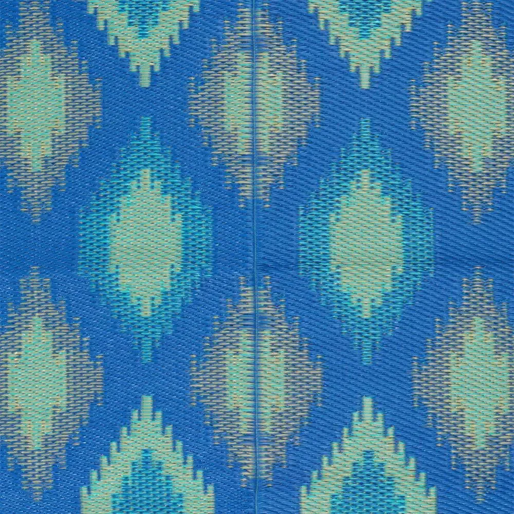 Ikkat Pattern Blue Big Floor Mat