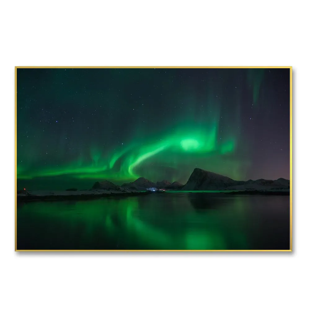 Illuminated Lofoten Islands Framed Wall art