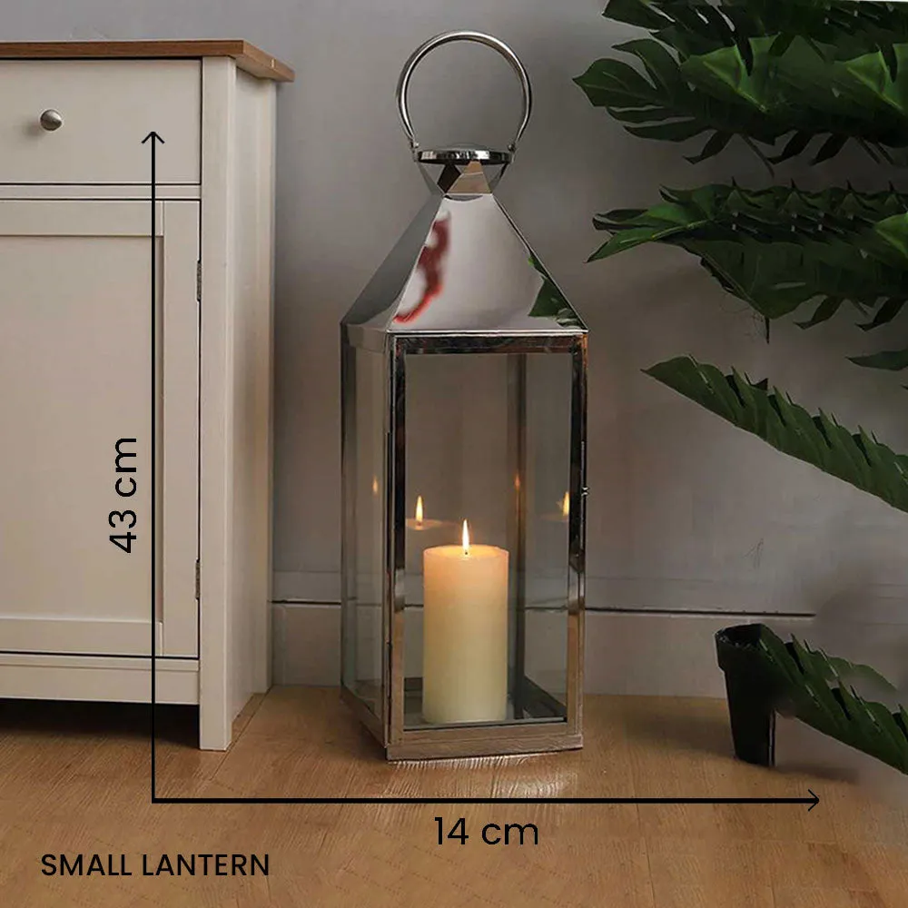 Illuminating Silver Tandem Candle Lantern