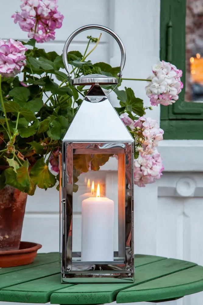 Illuminating Silver Tandem Candle Lantern